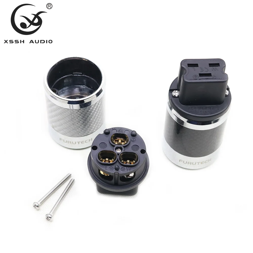 Электрический разъем XSSH Audio YIVO OEM ODM Сделай Сам углеродное волокно с родиевым покрытием Штекерный разъем переменного тока 15 а 20 А NEMA США 3 штыр...