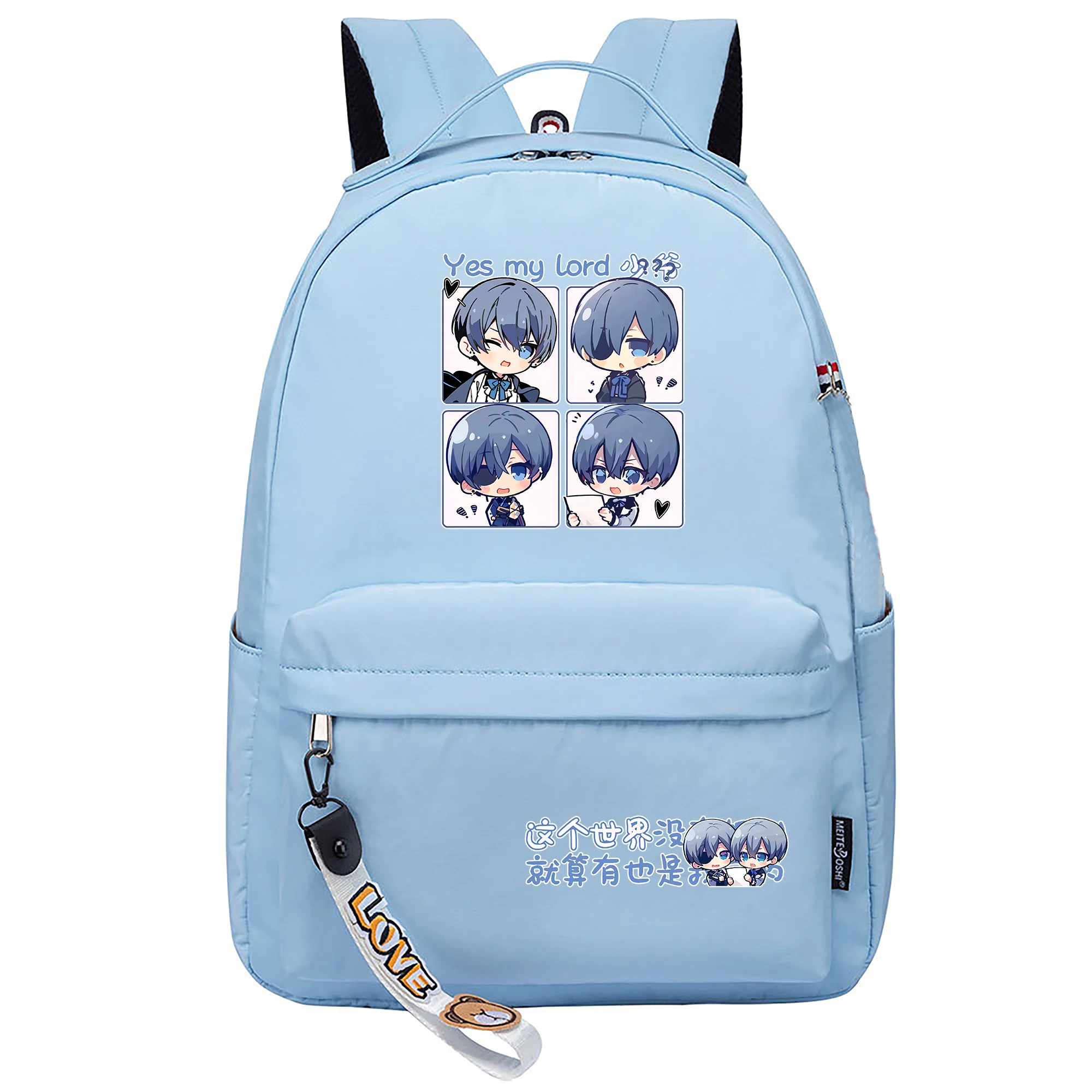 

Anime Black Butler Ciel Phantomhive Kawaii Backpack Cartoon Women Bagpack Nylon Daypack Pink School Bags Travel Rugzak