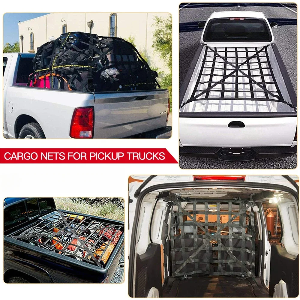 Heavy Duty Roof Rack Cargo Net PVC Webbing Truck Pickup SUV Van Cargo Safetyweb Control Net for Car Roof Car Trunk Organizer