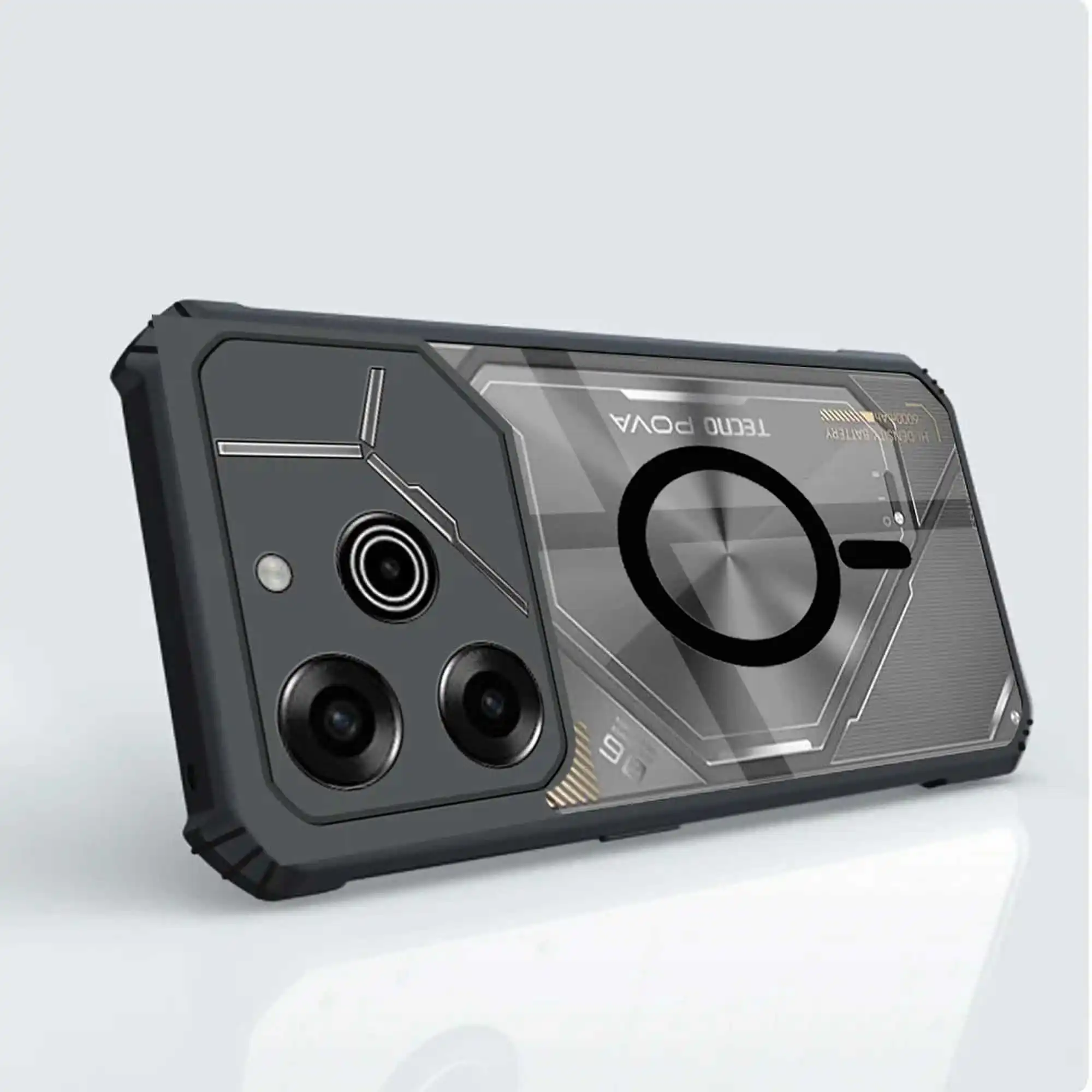 Casing ponsel transparan untuk Tecno Pova 6 5 4 Pro Neo 3 2 Li7 Li9 casing akrilik pencegahan jatuh Shock