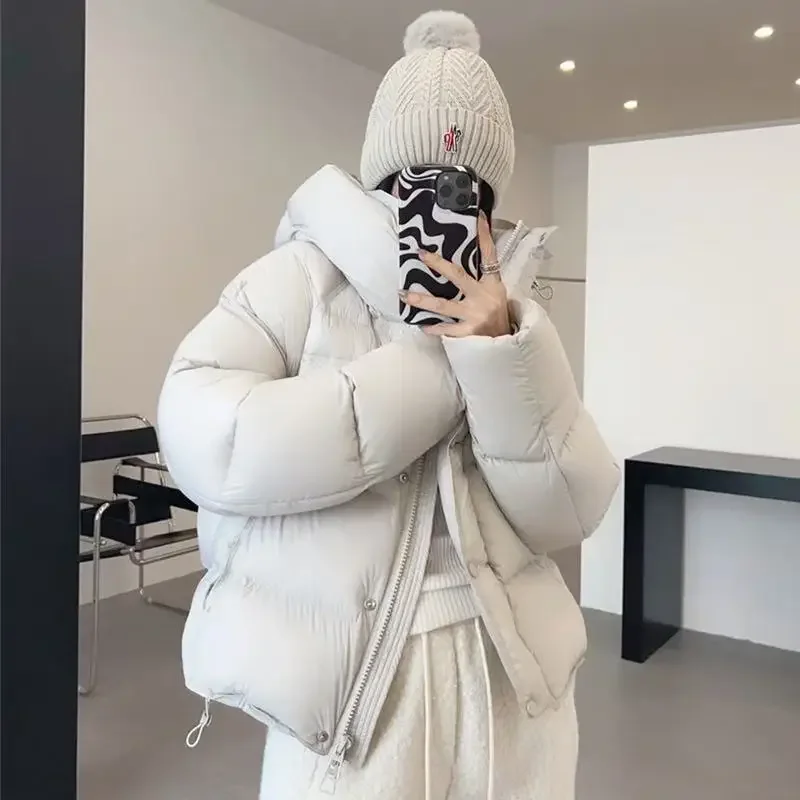 

Winter Clothes New Style Cloud Pattern 2025 Women's Short Puffer Jacket Thickened down Cotton Coat Hooded Zero Pressure