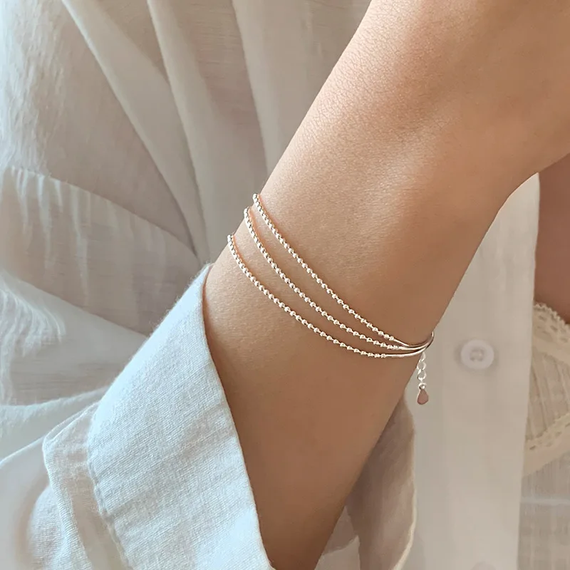 New 925 Sterling Silver Multi-layer Bracelet Simple Personality Charming Woman Bracelet Party Gift for Friends Exquisite Jewelry
