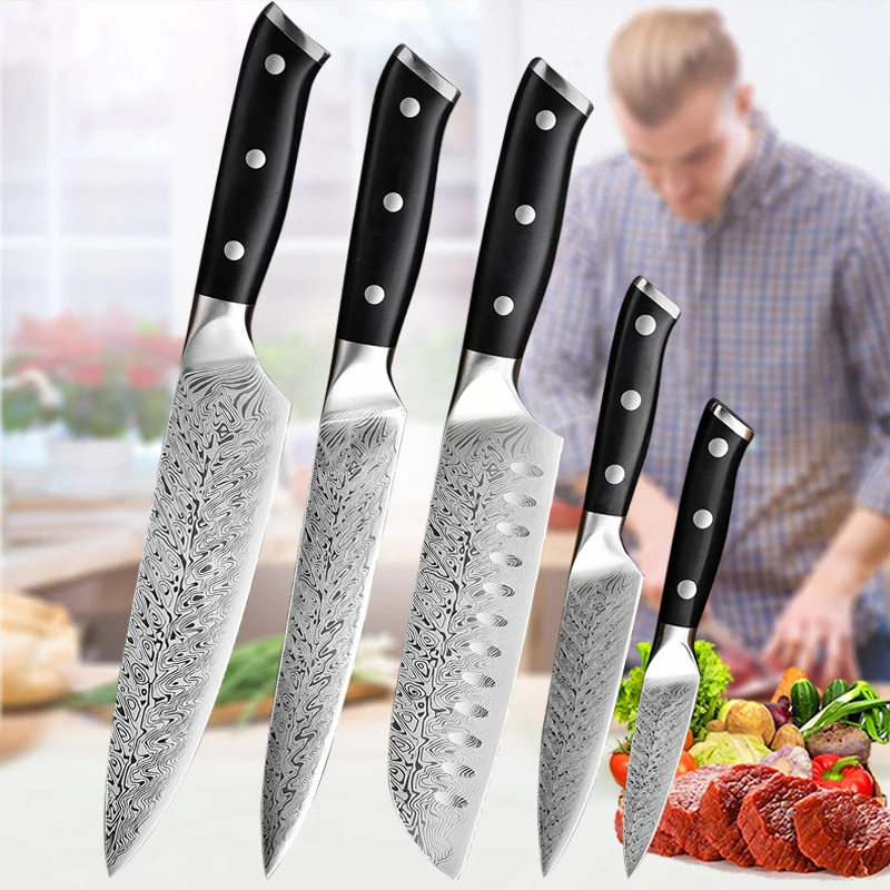 

Kitchen Santoku Knives Chef Knife Cleaver Bread Paring Slicing Utility Cutting Tools Salomon Fish Fillet Knife