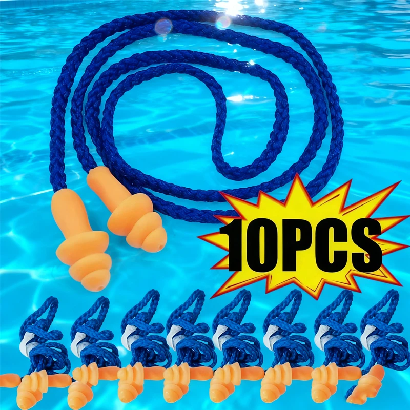 

Swimming Earplugs Silicone Earplugs With Cord Soundproofing and Noise Reduction Waterproof Christmas Tree Design Reusable