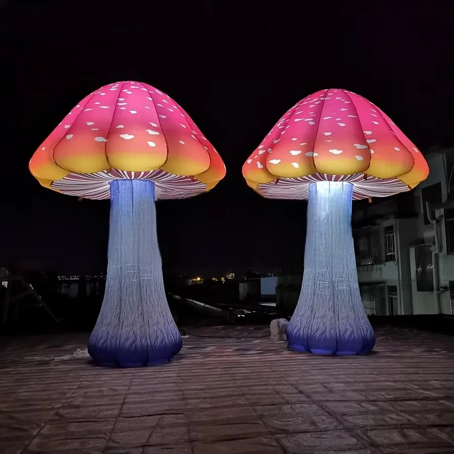 

Giant Mushroom New Product Inflatable Mushroom With Led Light And Blower For Outside Christmas Party Stage Event Decorations