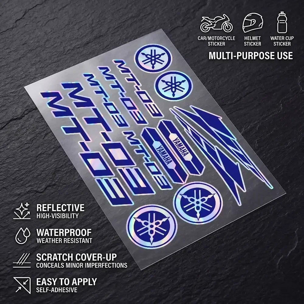 

LASER STICEKRS FOR YAMAHA MT-03 High Visibility Reflective Waterproof Decal Scratch Hide Fit Car Motorcycle Helmet Refrigerator