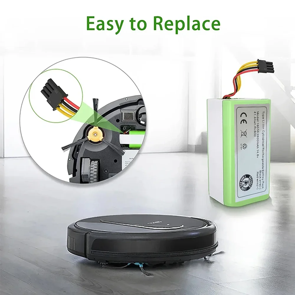 2026 جديد 14.4 فولت 6.8Ah لـ Cecotec Conga 1490 1590 1290 1390 Gutrend Echo520 استبدال جهاز آلي لتنظيف الأتربة البطارية️️