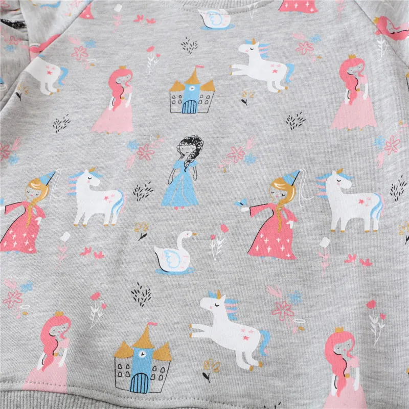 Jumping Meters New Arrival Cartoon Baby Clothes Hot Selling Girls Sweatshirts Cute Fashion Toddler Costume Hooded Shirts