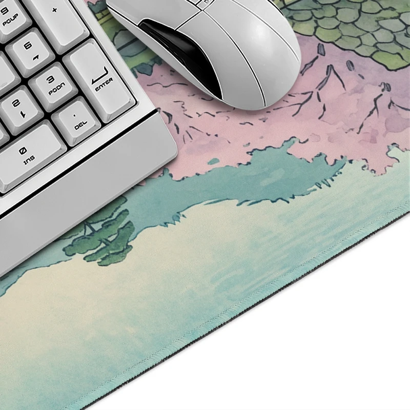 Cherry Blossom Bridge Pagoda Mouse Pad Gaming XL New Computer Custom Mousepad XXL Mouse Mat keyboard pad Soft Laptop Table Mat