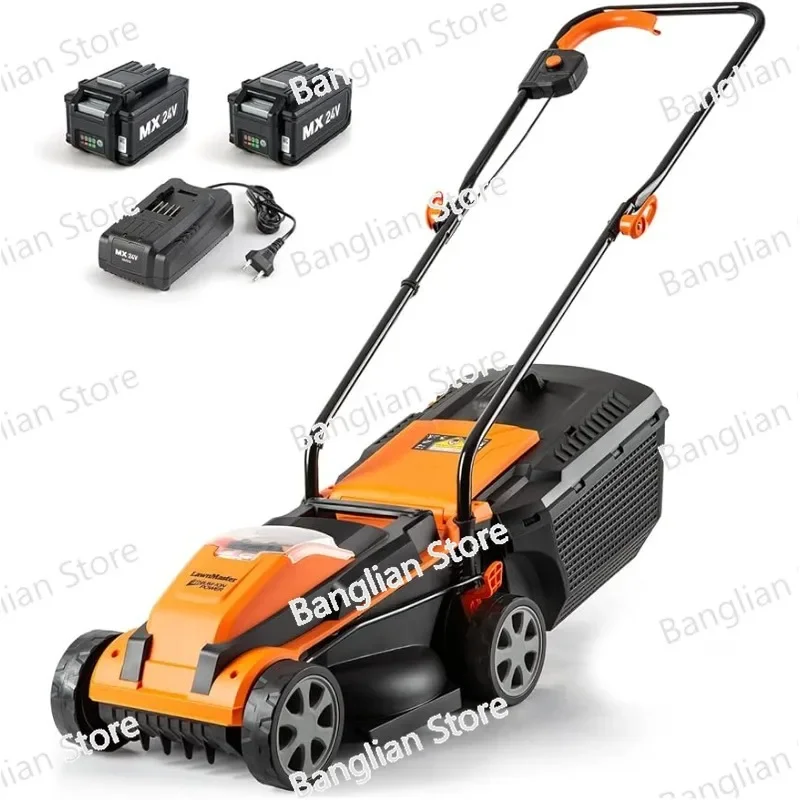 LawnMaster CLM2413A Cordless 13-Inch Lawn Mower 24V Max with 2X4.0Ah Battery and A Charger