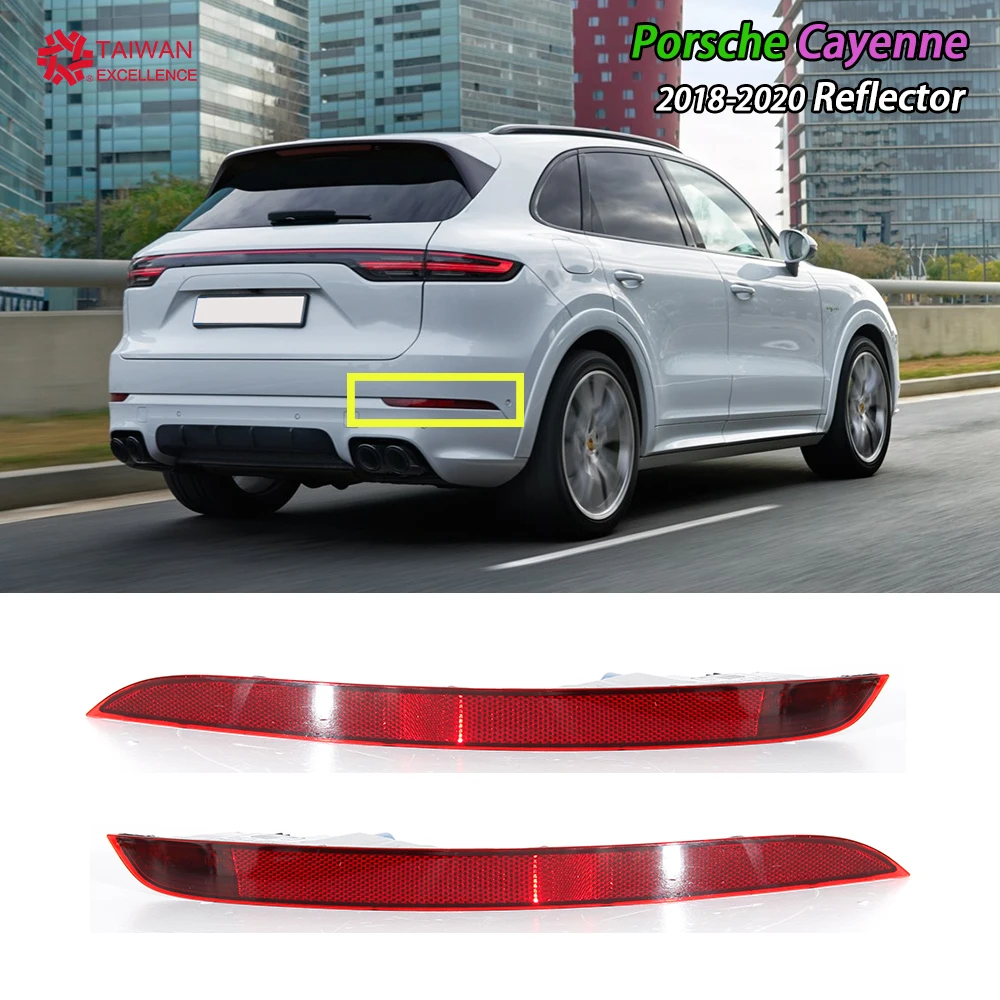 

For Porsche Cayenne 2018-2020 Car Red Rear Bumper Rear Bumper Lamp Reflector Lamp Reflector L: 9Y0945725 R: 9Y0945726