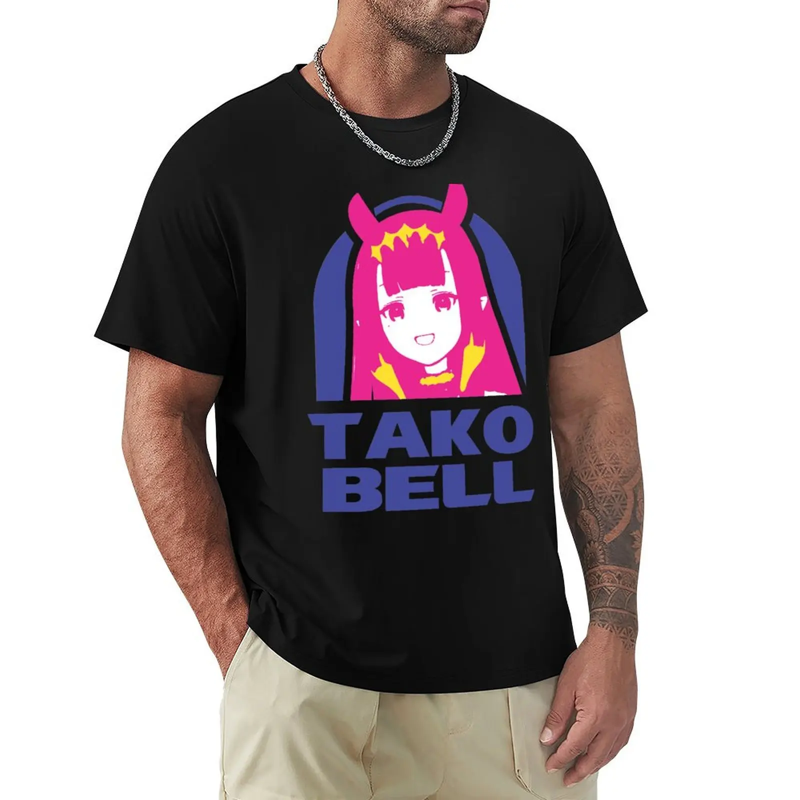 

Hololive EN Ina TAKO BELL Logo Parody T-Shirt man t shirt vintage summer shirt clothing for men