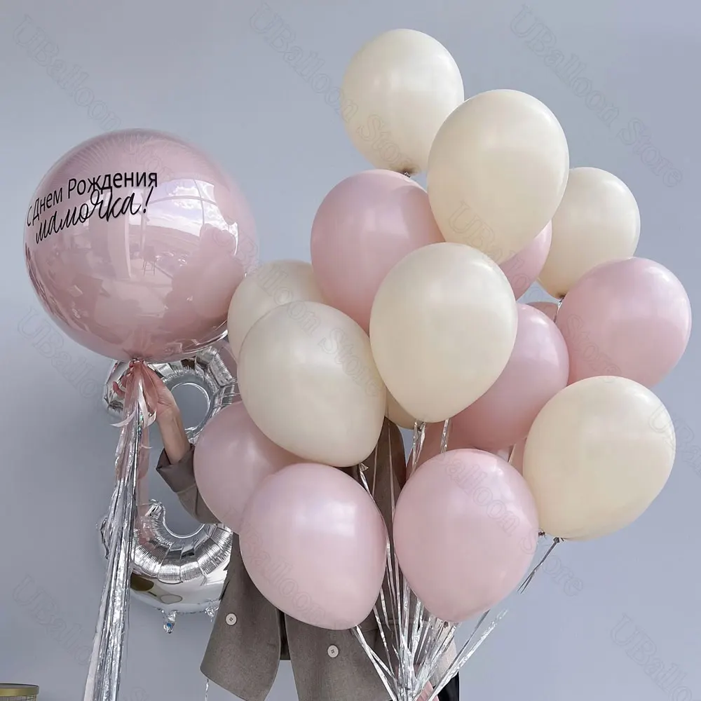 20/40 Stück staubige rosa Latexballons 10 Zoll weißer Sand Boho blassrosa Luft-Heliumballons für Geburtstag, Hochzeit, Babyparty-Dekoration – Detail 6