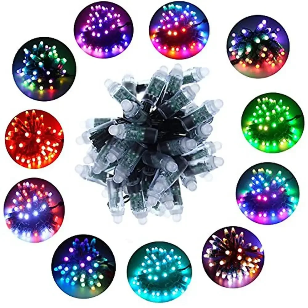 Ws2811 12mm rgb endereçável redondo led pixels módulo ip68 corda à prova dip68 água 500 pçs publicidade ao ar livre iluminação de enseada de natal