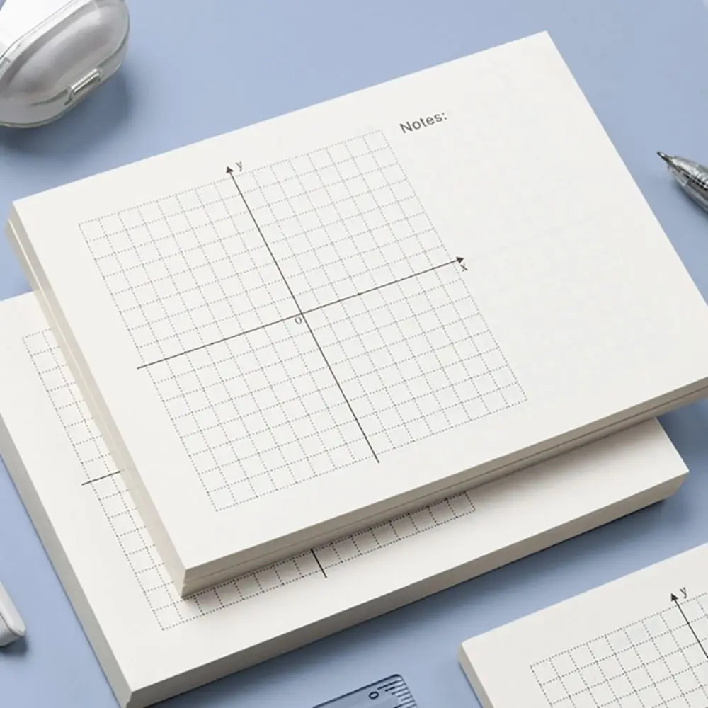 Minimalistischer 64K-Notizblock mit Achsen, tragbares Entwurfsbuch, zerreißbares Quadranten-Zeichenpapier, Mathe-Übungen