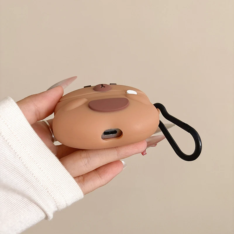 حافظة كابيبارا لهاتف سامسونج جالاكسي Buds3 Pro غطاء حماية لهاتف جالاكسي بادز 3 لطيف وجميل