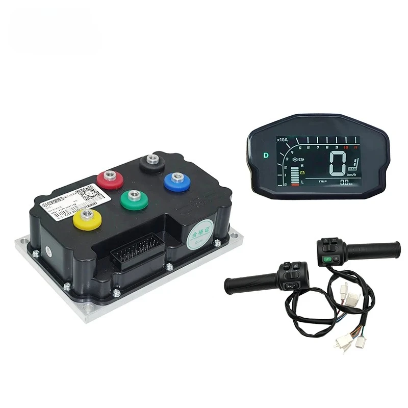 ND84530 84V DC 330A Peak 530A Hall BLDC Sine Wave Controller with DKD Speedometer and T08 Throttle For 5000W Motor
