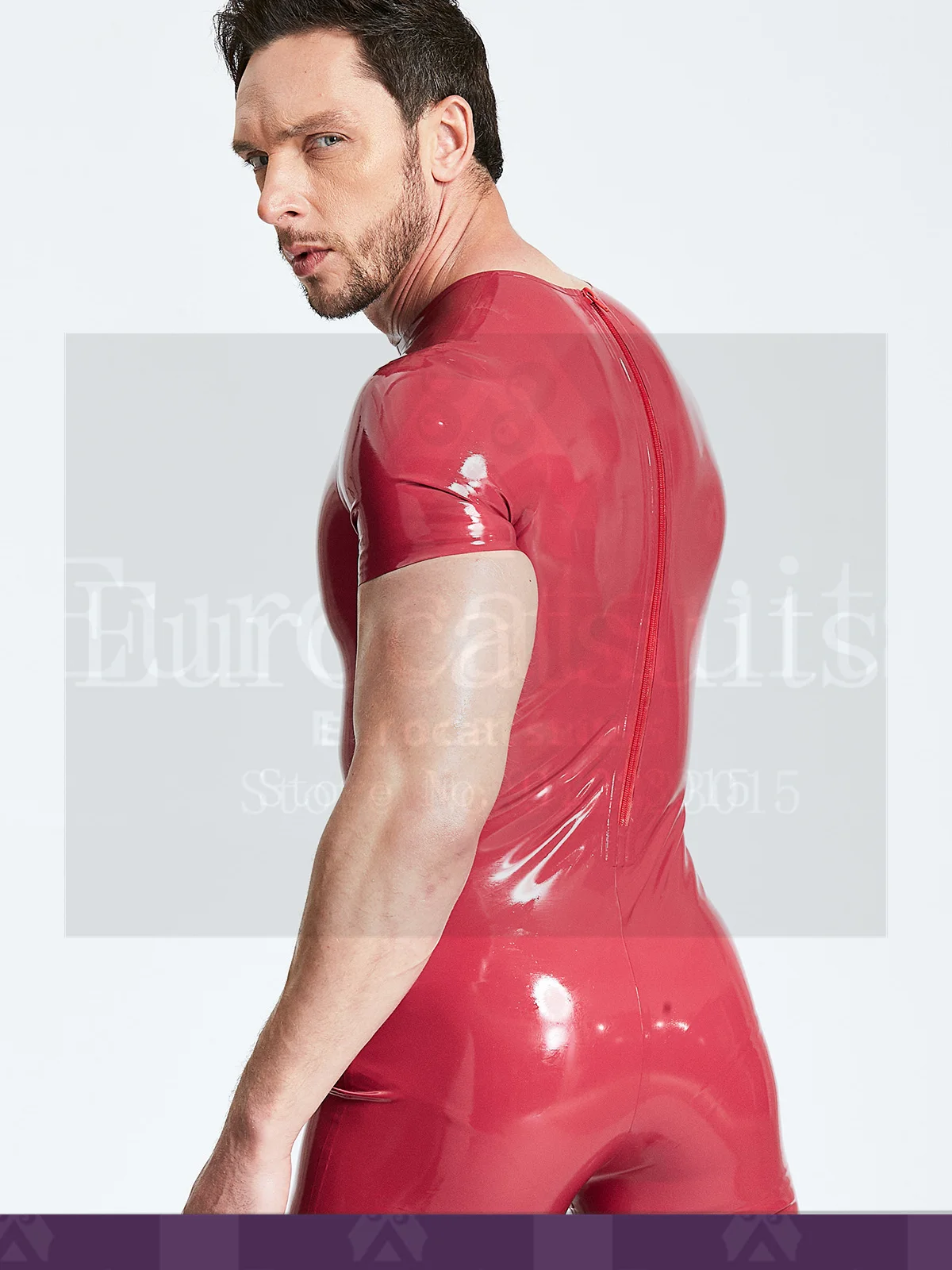 

pants latex briefs latex fetish menhalf sleeves latex catsuits sexy rubber bodysuits men rubber costume 100% latex