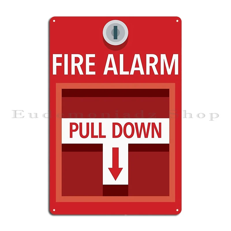 Fire Alarm Metal Sign Rusty Cinema Mural Party Customize Tin Sign Poster