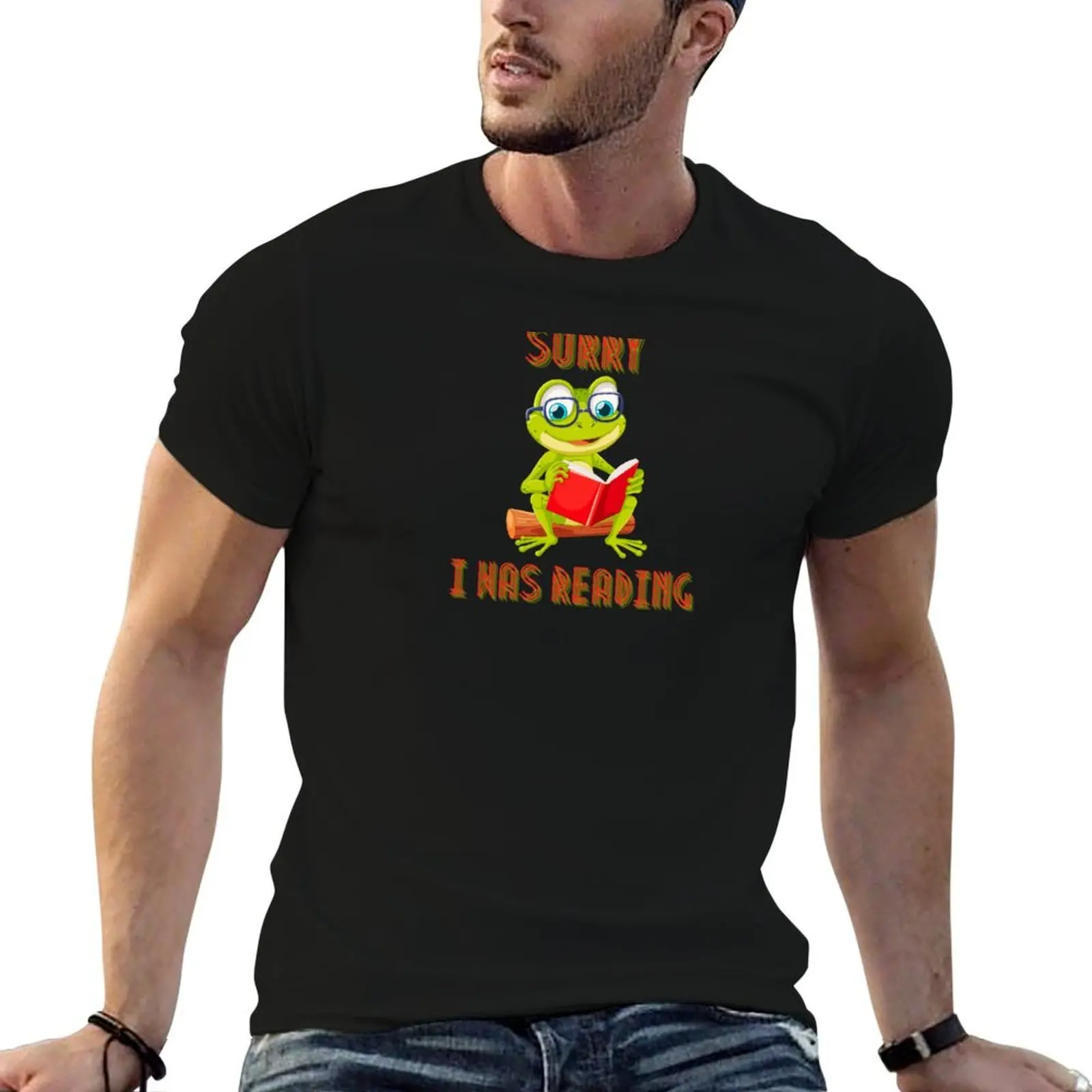 Lo siento, estaba leer, camiseta bonita de rana, camisetas para hombre, paquete de camiseta blanca para hombre, Camiseta 100% de algodón