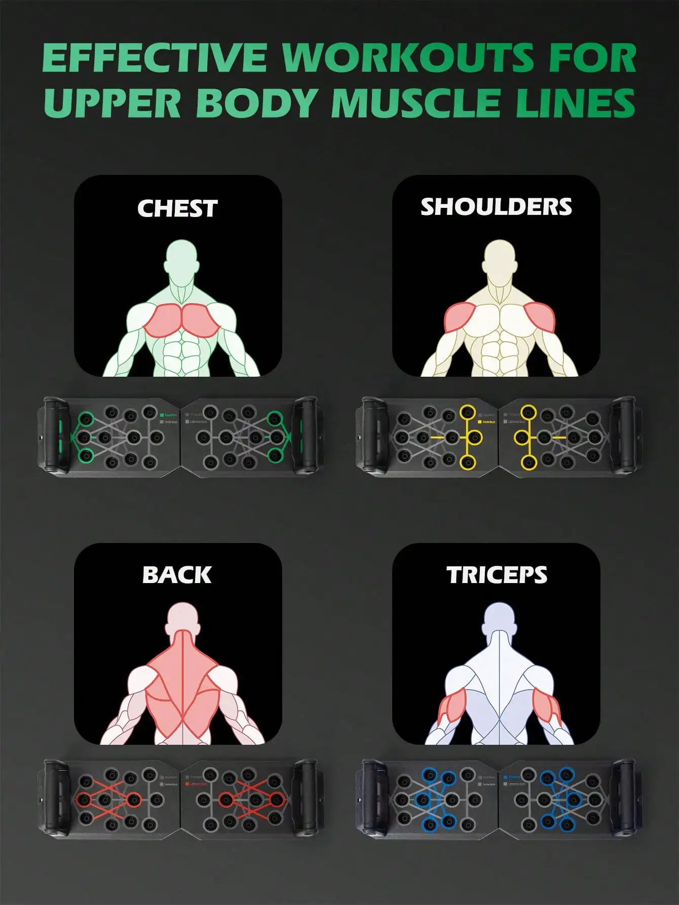 لوح رفع صلب متعدد الوظائف: معدات اللياقة البدنية المنزلية لتدريب قوة الصدر/الذراع (الرجال والنساء)