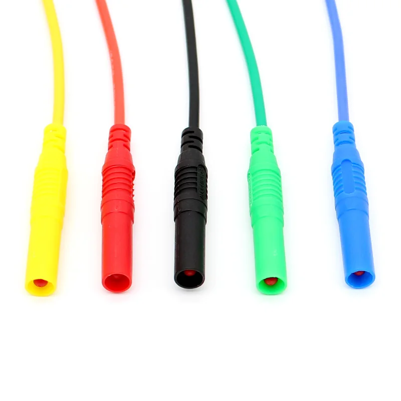 Fils de Test en Silicone Flexible, TL320, 5 Couleurs, Haute Qualité, 13AWG, 4mm, Fiche Droite aux Deux Extrémités, 5 Pièces