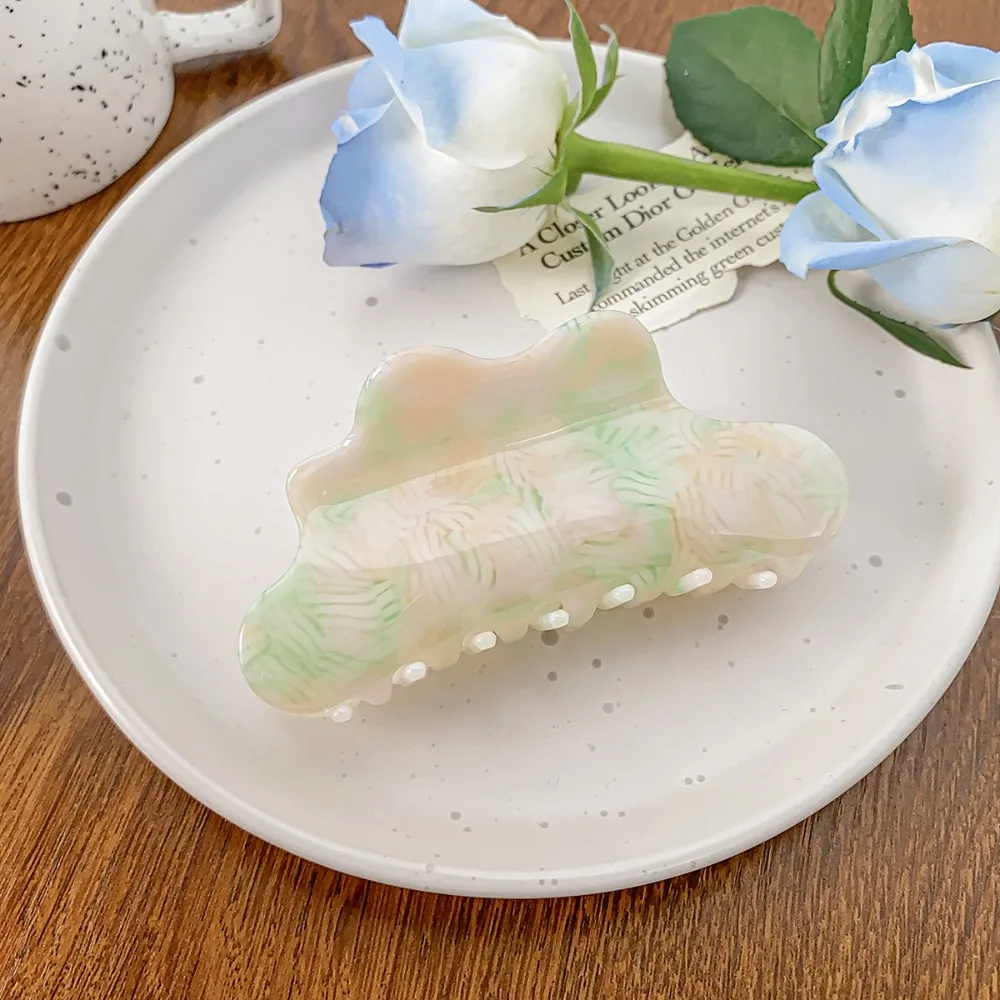 

Solid Color Fresh Acetate Hair Claw Leopard Printing Shark Clip Cloud Shape Shark Clip Hair Clip Hairpin Tortoiseshell Hair Claw