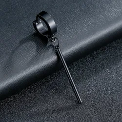 Punk Mens Long Stick Ear Stud Set Black Earrings Gift for Boyfriend Lover Jewelry Nightclub Bar Earring