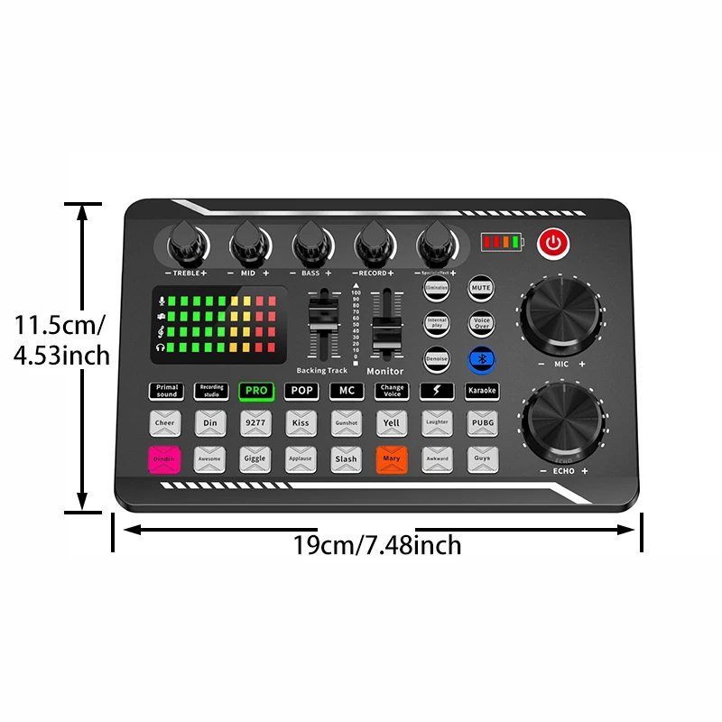 Likheung Live Sound Card and Audio Interface with DJ Mixer Effects and Voice Changer,Bluetooth Stereo ,for Youtube Streaming