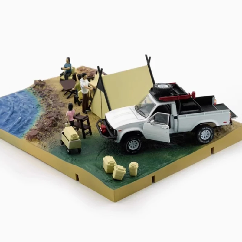 BM Scala 1:64 TYT 1980 Hilux N60 N70 Pickup Truck Lega di Simulazione Modello di Auto Collezione Statica Decorato Giocattolo di Festa Regalo