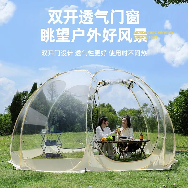 Transparent Camping Tent 4-8 Person Star Dome Tent Portable Spherical Tents 360 Degree Panoramic Window Outdoor Sun Room Tents