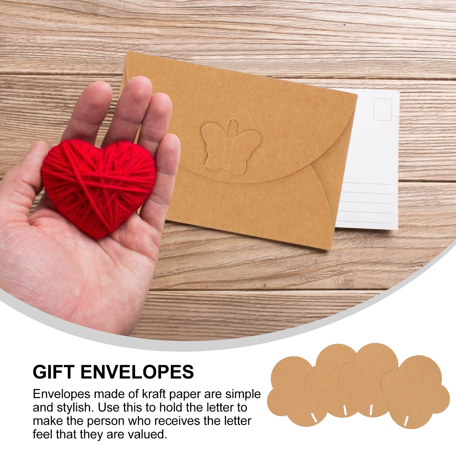 

50pcs Vintage Kraft Paper Envelope Retro Style Letter Stationery For Gift Cards Invitations Decorative Writing Paper Brown