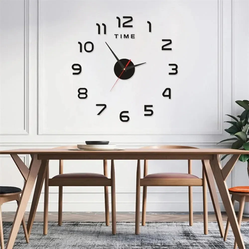 Garden Decoration for Home Acrylic Mirror Sticker Wall Clocks Decoration Living Room 2D Wall Clock Art Decor Digital Large