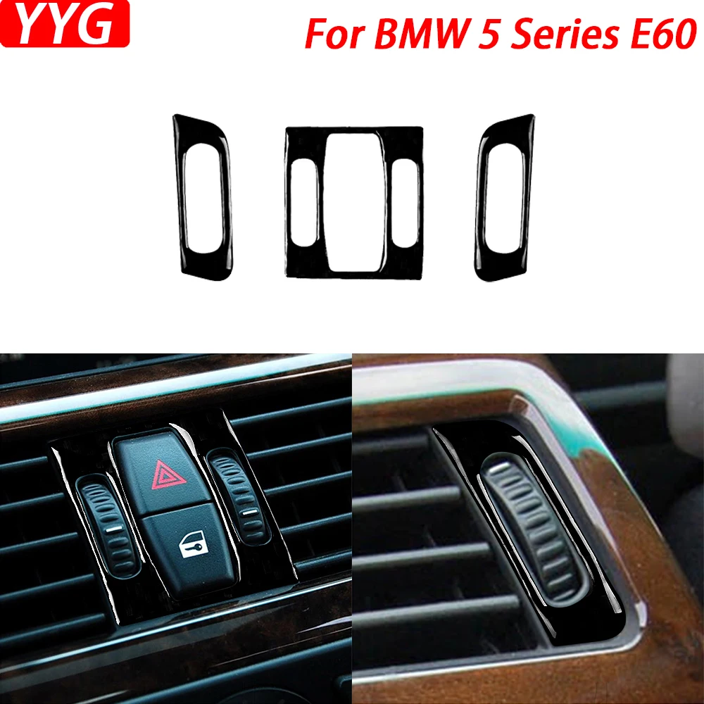 

For BMW 5 Series E60 2004-2010Car Accessories Piano Black Central Air Outlet Panel Trim Cover Trim Interior Sticker Modification