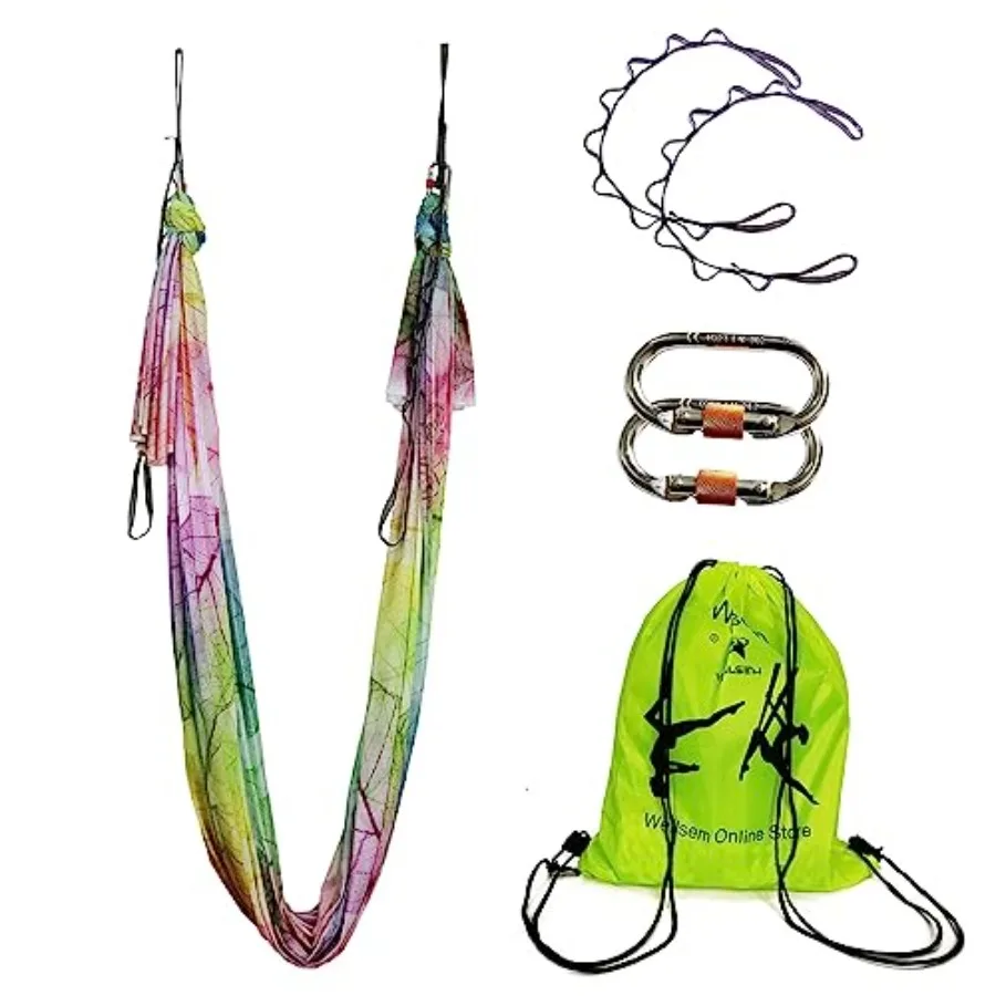 

Aerial Yoga Hammock Aerial Pilates Silk Yoga Swing Set Inversion Equipment include daisy Chain Pose Guide 5.5 yards