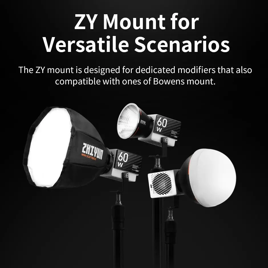 ZHIYUN Official MOLUS G60 COB 60W Pocket LED Light Video Photography Lighting Photo Tiny Live Light DC/PD Power Supply