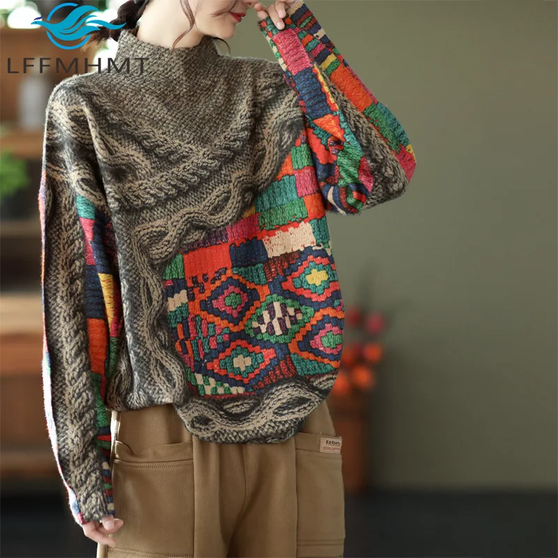 

Зима-Осень, модная женская меховая ткань с 3D принтом, мягкий удобный теплый свитер с длинными рукавами, женский винтажный пуловер, трикотаж