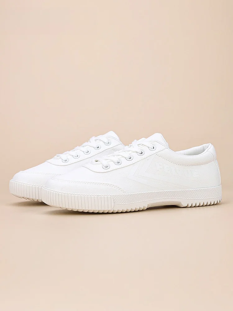 

Feiyue Spring Canvas Sneakers Unisex Classic Casual Low Top Anti-Slip Rubber Sole Fashionable White Shoes for Men And Women