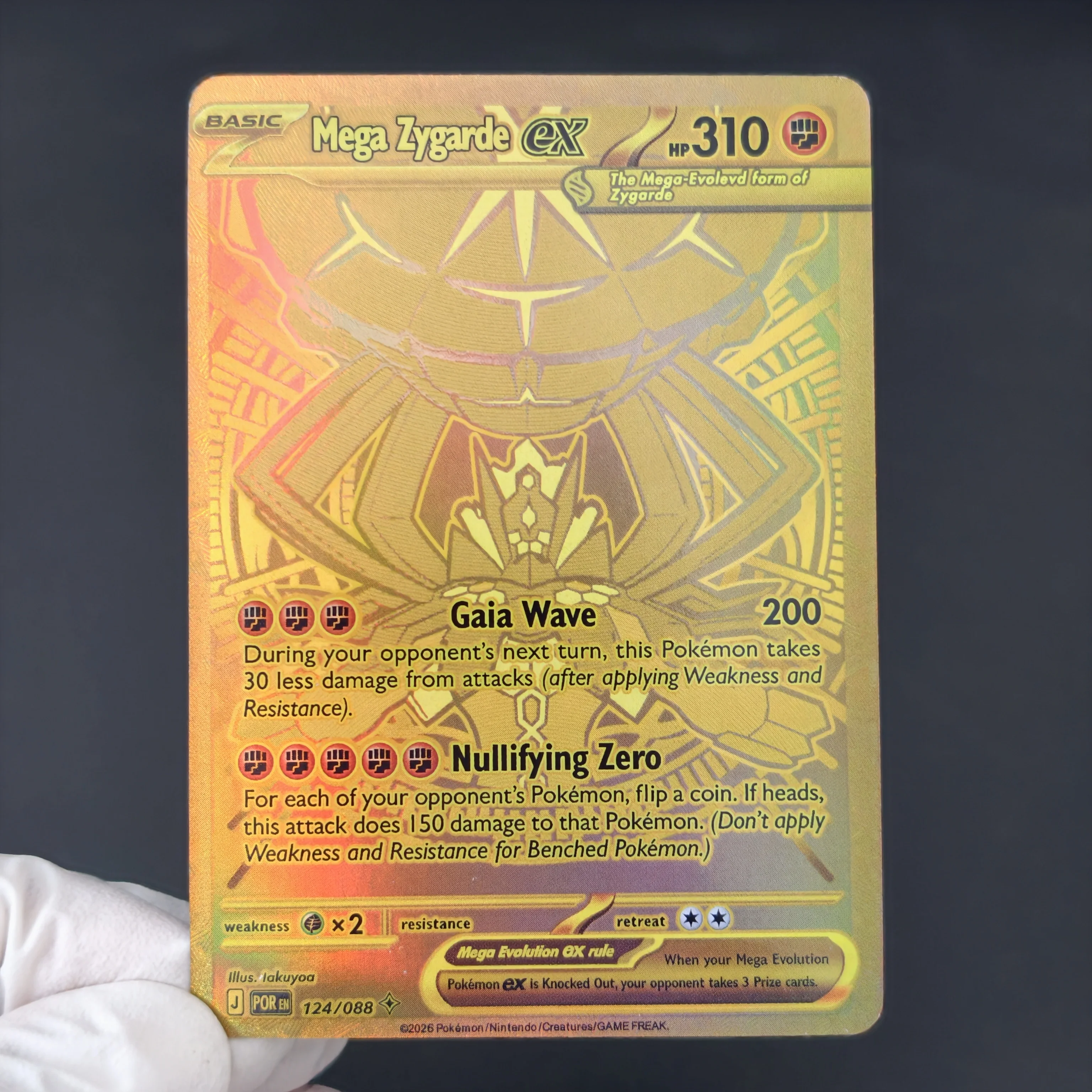 7PCS Englische PKM-Karte POR Mega Zygarde Meowth Clefable Starmie Holo-Folienkarte DIY TCG Fortgeschrittene Anime-Sammelkarte