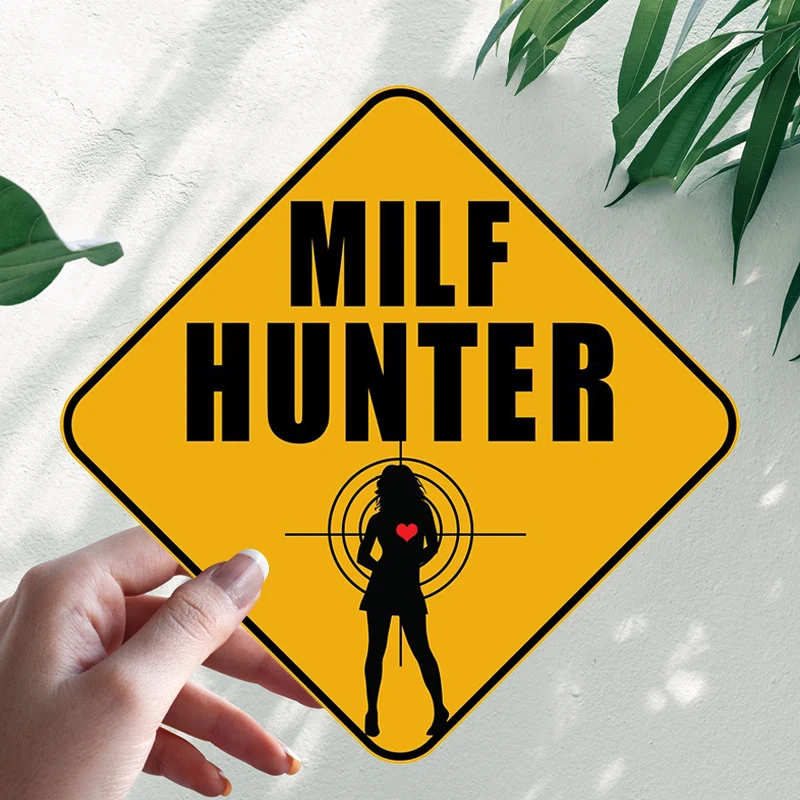 

Milf Hunter Interesting Car Stickers Biker Gifts Motorcycle Vinyl Decal Waterproof Windshield Auto Accessories #S90279