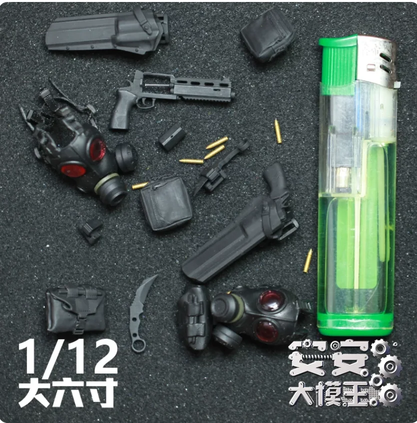 Snail 1/12 Doll Soldier Accessories Mask Weapons DIY Model Toy Fit 6 Inch Action Figure Gift In Stock