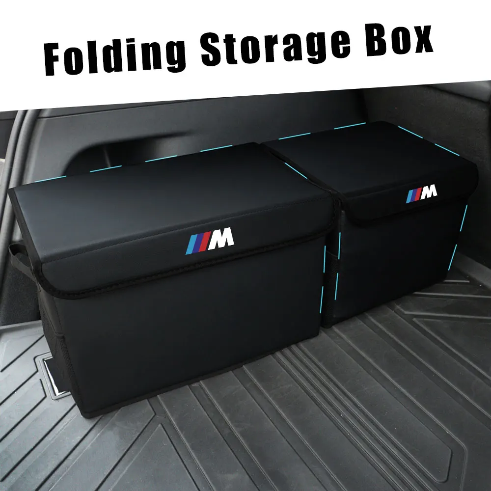 Anti-slip Foldable Car Rear Trunk Organizer Interior Soft Felt Storage Box For BMW M Performance X1 X3 X5 X6 E39 E46 E60 E71 E90