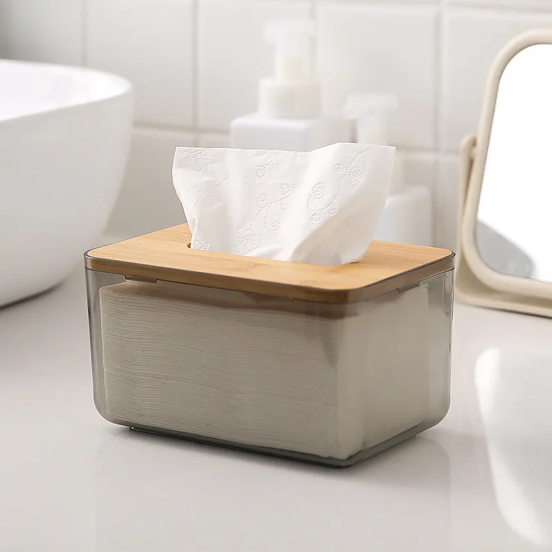 

Bamboo Tissue Case Square Shape Wooden Tissue Box For Toilet bathroom office Kitchen Paper Holdler Bathroom Accessories