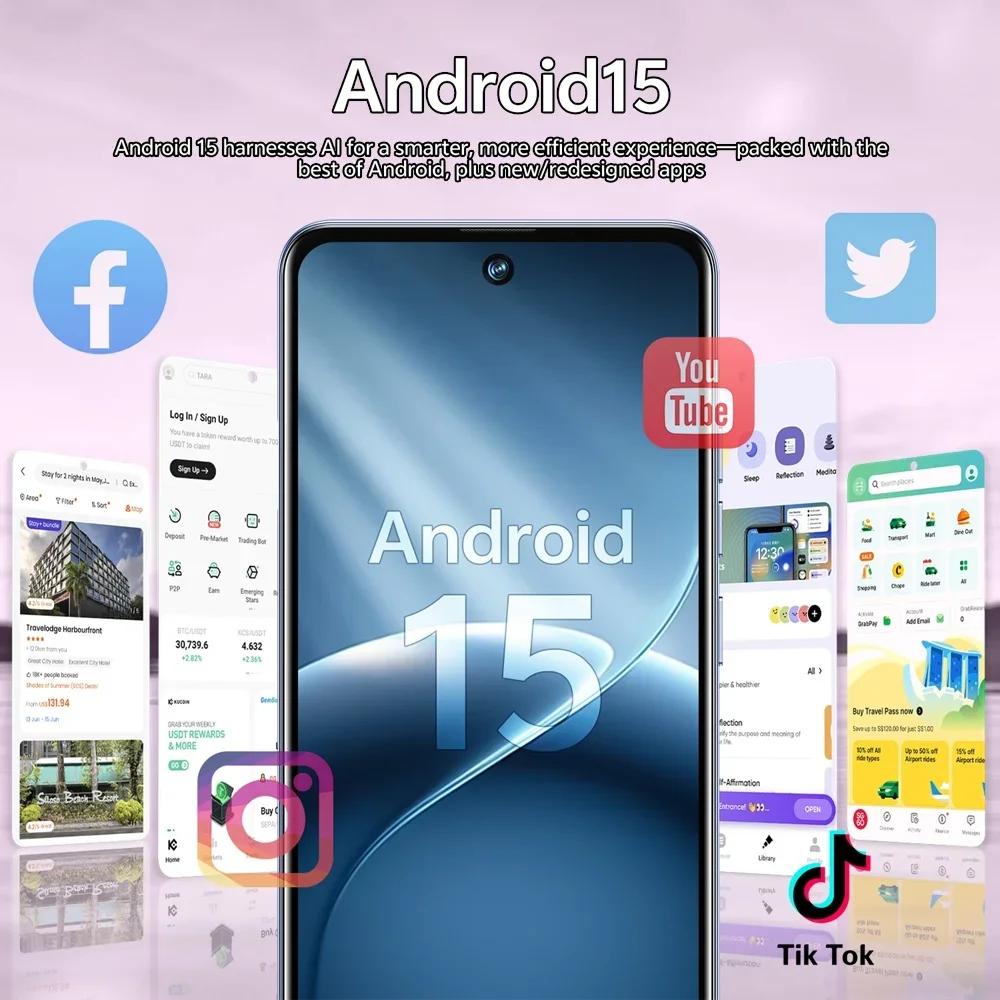 K-Touch 26 Ultra Android 15 Cell Phone 22GB+2TB Smartphone 7.3inch Mobile Phones 5G Dual SIM Card 8000mAh 16MP+48MP Camera Cellphones