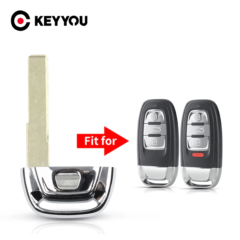 KEYYOU Replacement Key Emergency Key Blade Remote Ignition Key Uncut Blade For Audi Q5 A4L A5 A6 A7 A8 RS4 RS5 S4 S5 