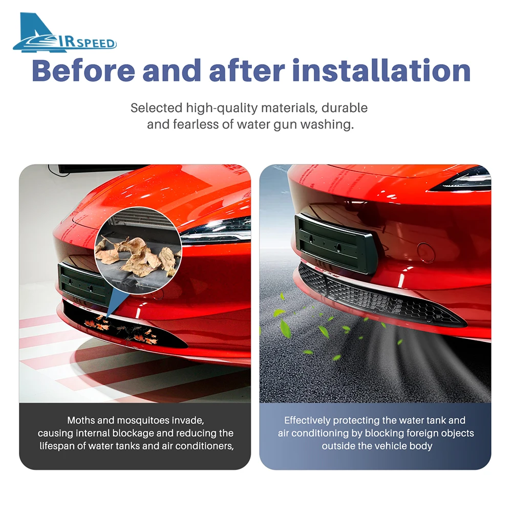 

Lower Bumper Anti Insect Net for Tesla Model 3 Highland 2024 Anti Dust Proof Inner Vent Grille Cover Insect-proof Front Cover