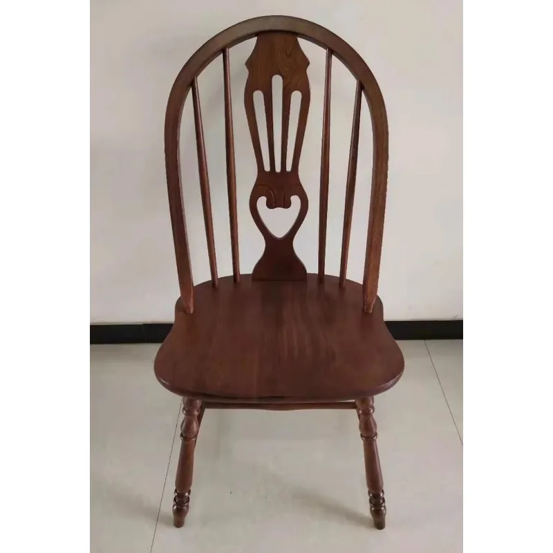 solid wood chair carved American French medieval Windsor Mediterranean desk online celebrity backrest dining