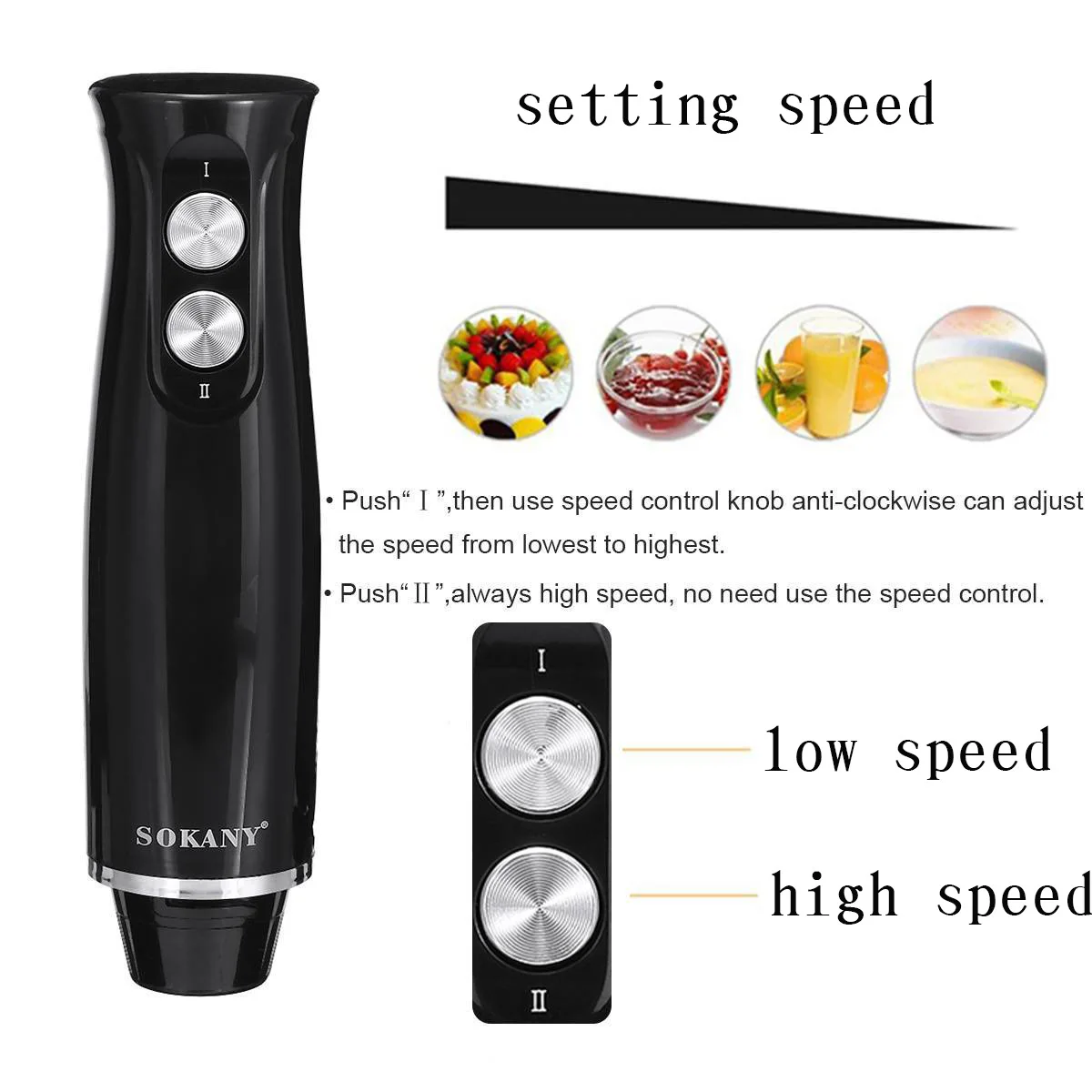 4 in 1 Electric Stick Hand Blender 500W Handheld Mixer Stainless Steel Blade Vegetable Meat Immersion Egg Whisk Juicer Set