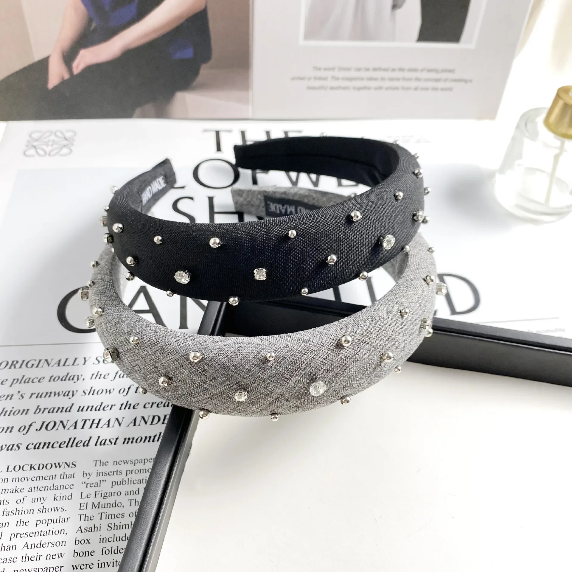 하이 엔드 느낌 한국 헤어 밴드 여성 다이아몬드 우아한 헤어 밴드 여성 헤어 액세서리 진주 머리 장식 헤어 밴드