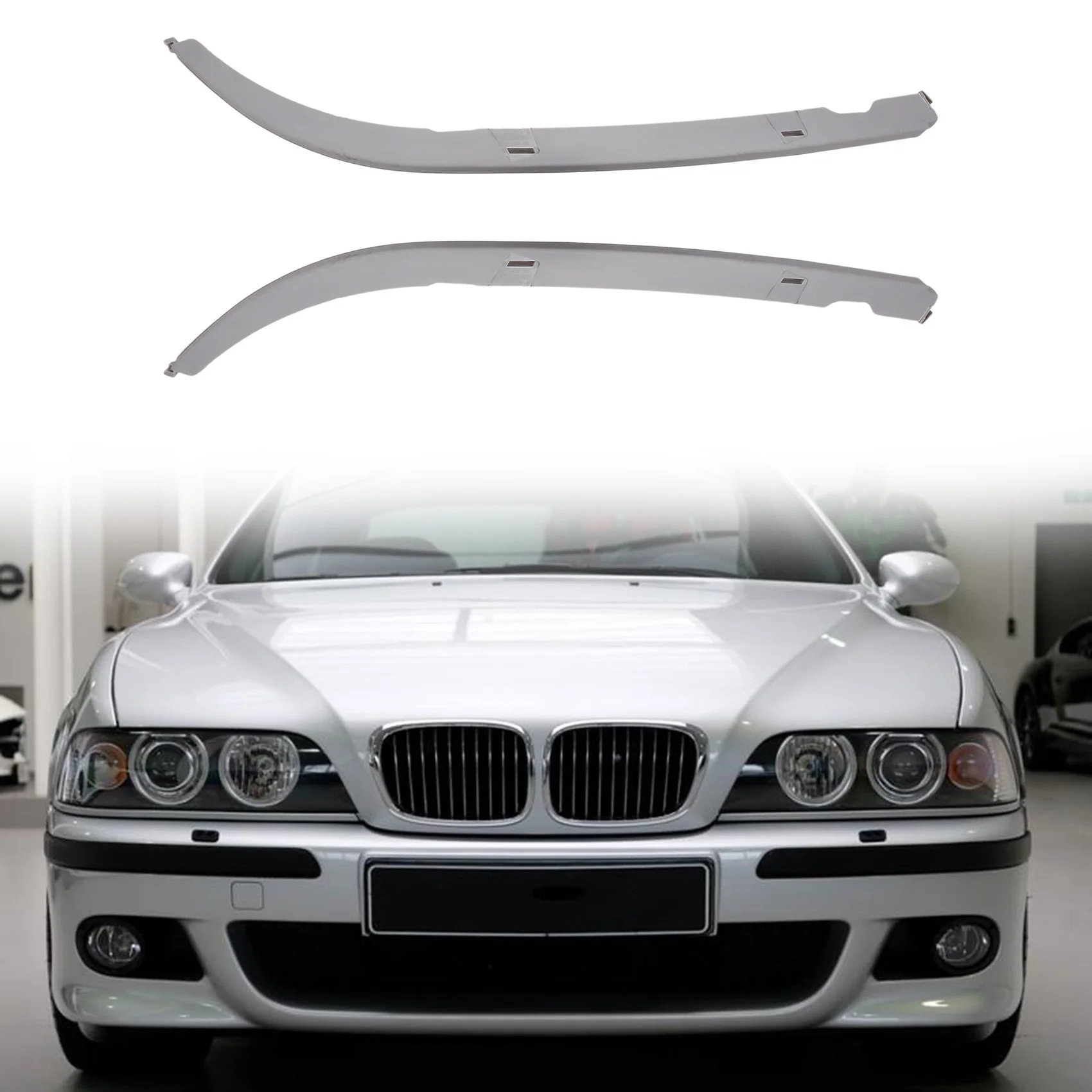 

Practical 4X Car Front Side Headlight Lower Moulding Trim 51138168809 51138168810 For-BMW 5 Series E39 525I 528I 530I 540I M5
